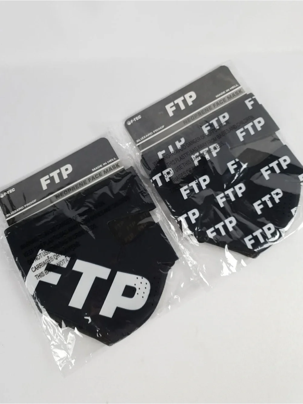 Set Of 2 FTP All Over & Logo Face Masks - Neoprene F-Tec Blizzard - Brand New